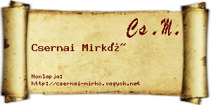 Csernai Mirkó névjegykártya